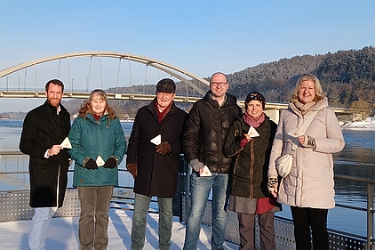 Diane Mohrhauer, ÖDP-Kreisrätin Anita Hofbauer, ÖDP-Kreisvorstandsmitglied Simon Löwen, Bündnis Waldschutz-Sprecher Dr. Herbert W. Wurster sowie Anja Kröninger und Christoph Klewar 